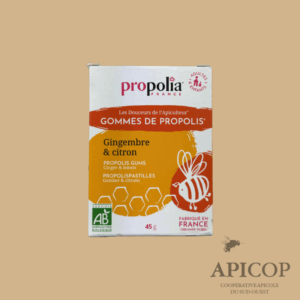 Gommes de propolis - Gingembre/Citron/Agave BIO 45 g
