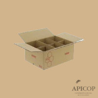 Carton d'emballage pour 6 pots en verres 500 g TO70 - pack de 25