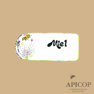 Etiquettes adhésives "Miel" abeille et fleur 85 x 38 - 250g - 100
