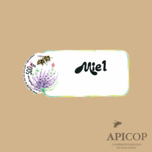 Etiquettes adhésives "Miel" abeille et fleur 85 x 38 - 500g - 100