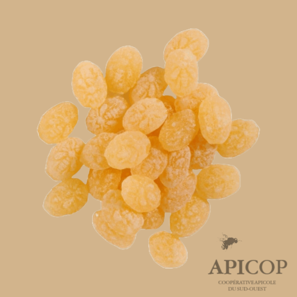Bonbon pastille ovale motif abeille 15 % de miel - sac de 5 kg