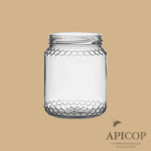 Pot en verre cylindrique motif alvéoles 390 ml TO70 - en vrac