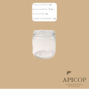 Pot en verre cylindrique 390 ml chonig TO82 - en vrac