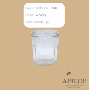 Pot en verre confiture 324 ml TO82 - en vrac