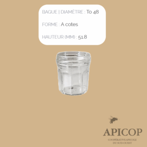 Pot en verre confiture 44 ml TO48 - Pack de 108