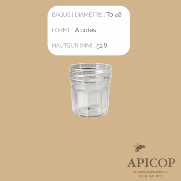 Pot en verre confiture 44 ml TO48 - Pack de 216