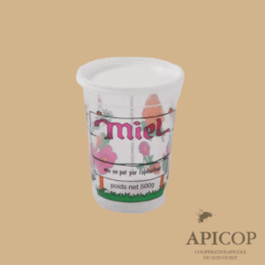 Pot plastique 250g impression couleur violable - par 25