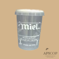 Pot plastique 500g impression blanche inviolable - par 25