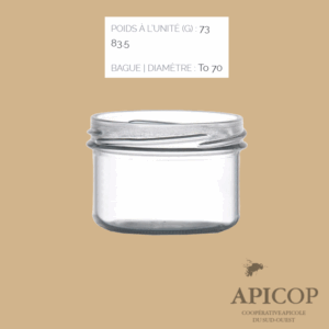 Pot en verre verrine 120 ml TO70 - en vrac