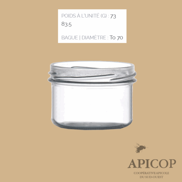 Pot en verre verrine 120 ml TO70 - en vrac