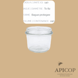 Pot en verre verrine 240 ml TO82 - Pack de 12