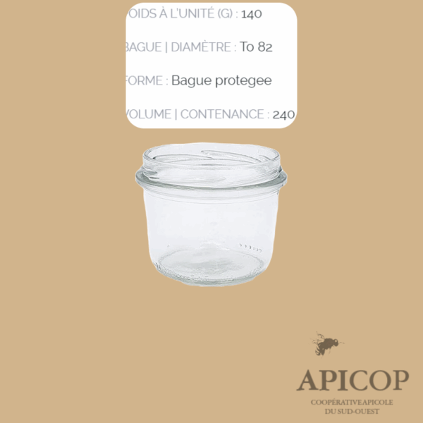 Pot en verre verrine 240 ml TO82 - Pack de 12