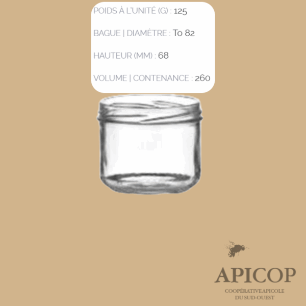 Pot en verre verrine 260 ml TO82 - en vrac