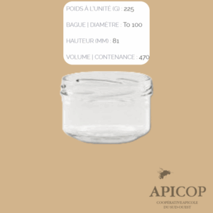 Pot en verre verrine 470 ml TO100 - Pack de 12