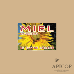Panneau Miel pvc 42x29.5 Abeille/tournesol