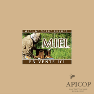 Panneau miel pvc 42x29.5 - modèle apiculteur